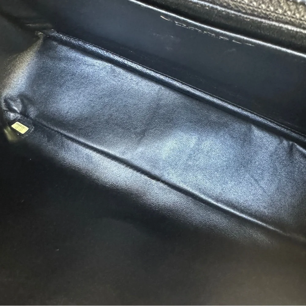 SOLD Chanel Caviar Leather Jumbo Single Flap Shoulder Bag - Picture 15 of 16